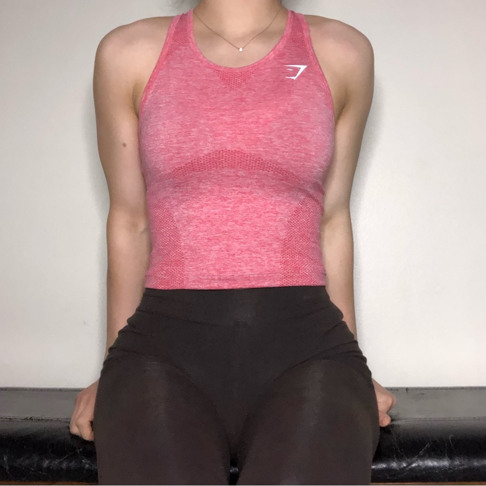 SOLD Gymshark Crop Tank Top Pink Size S - Picture 1 of 5